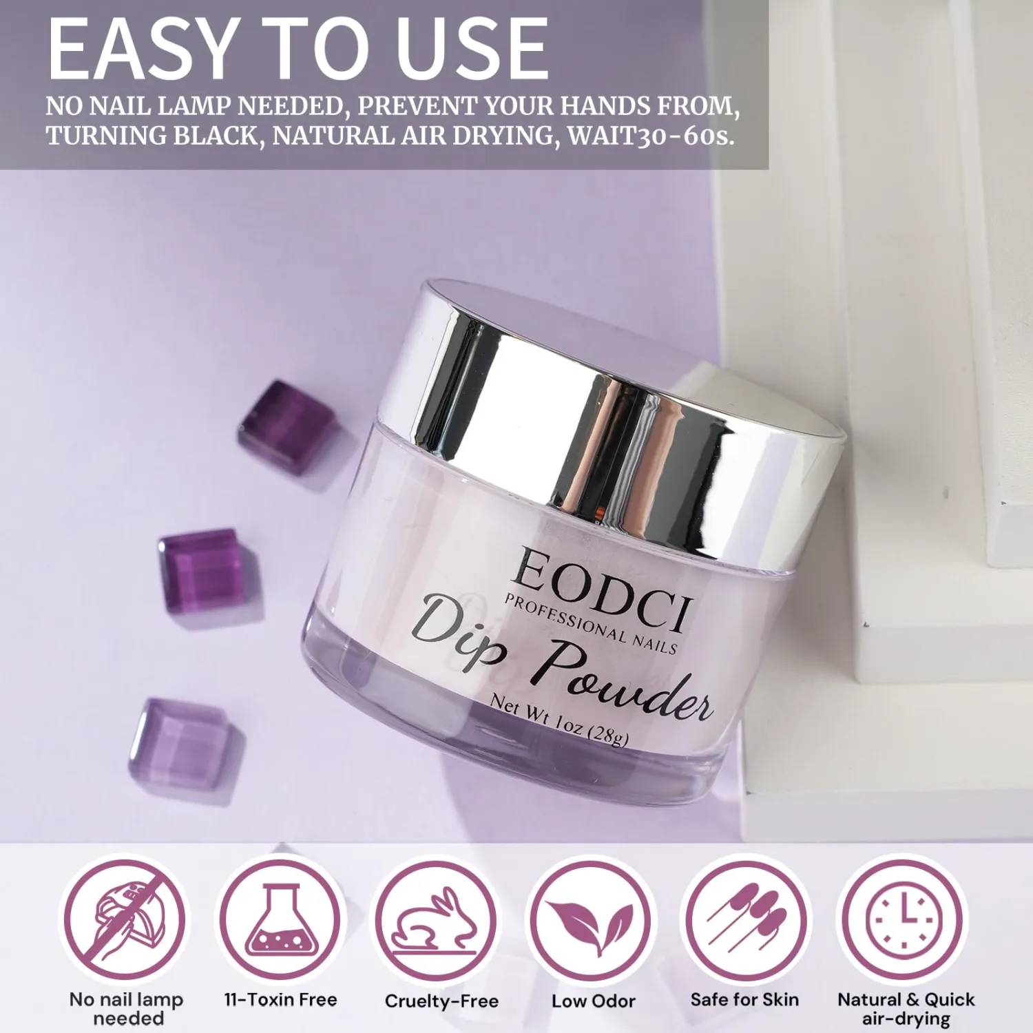 eodci 1 Oz/28g EODCI Nail Dip Powder - Brown Nude Powder Dip Nail Polish French Powder Pro Collection System Nail Art Starter Manicure Salon, Odor-Free&Long-Lasting, No Needed Nail Lamp Curing