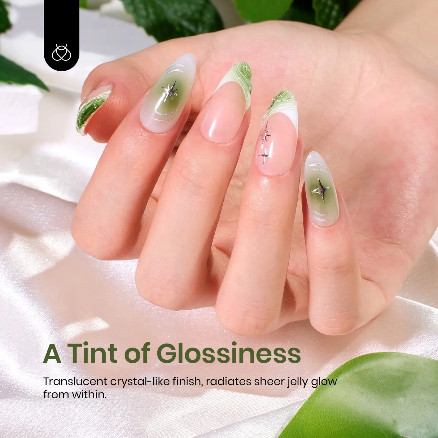 Beetles Green Gel Nail Polish - 15ml Olive Green Natural Jelly Gel Polish Color Sheer Translucent Effect Soak Off UV Nail Art DIY Manicure Gift for Women