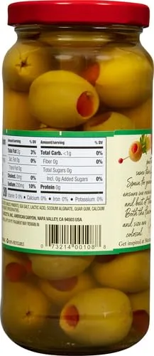 Mezzetta Spanich Queen Olives, Super Colossal Pimento Stuffed, 10 Ounce