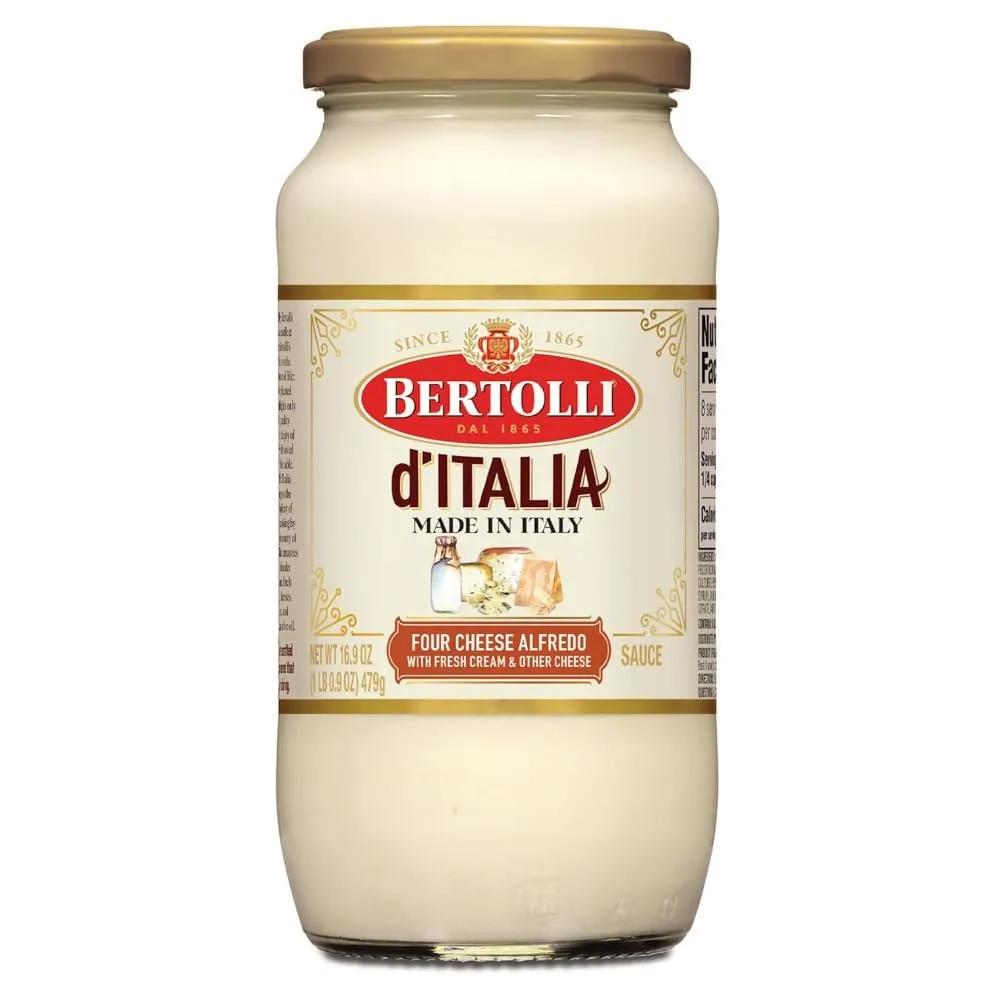 Bertolli d'Italia Four Cheese Alfredo Sauce, Italian Spaghetti Sauce, 16.9 oz