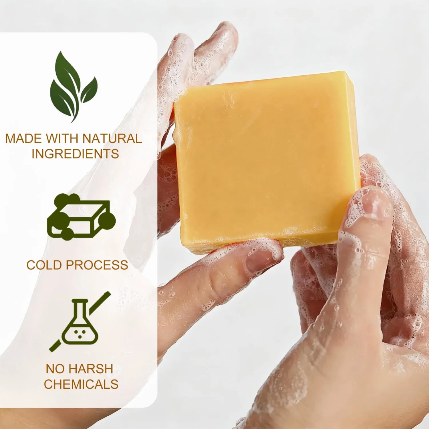 4 PCS Handmade Persimmon Soap Bar for Body Odor Control, Cold Process Persimmon Body Wash Soap for Old People Smell Eliminating Body Odor, 3.53oz/per