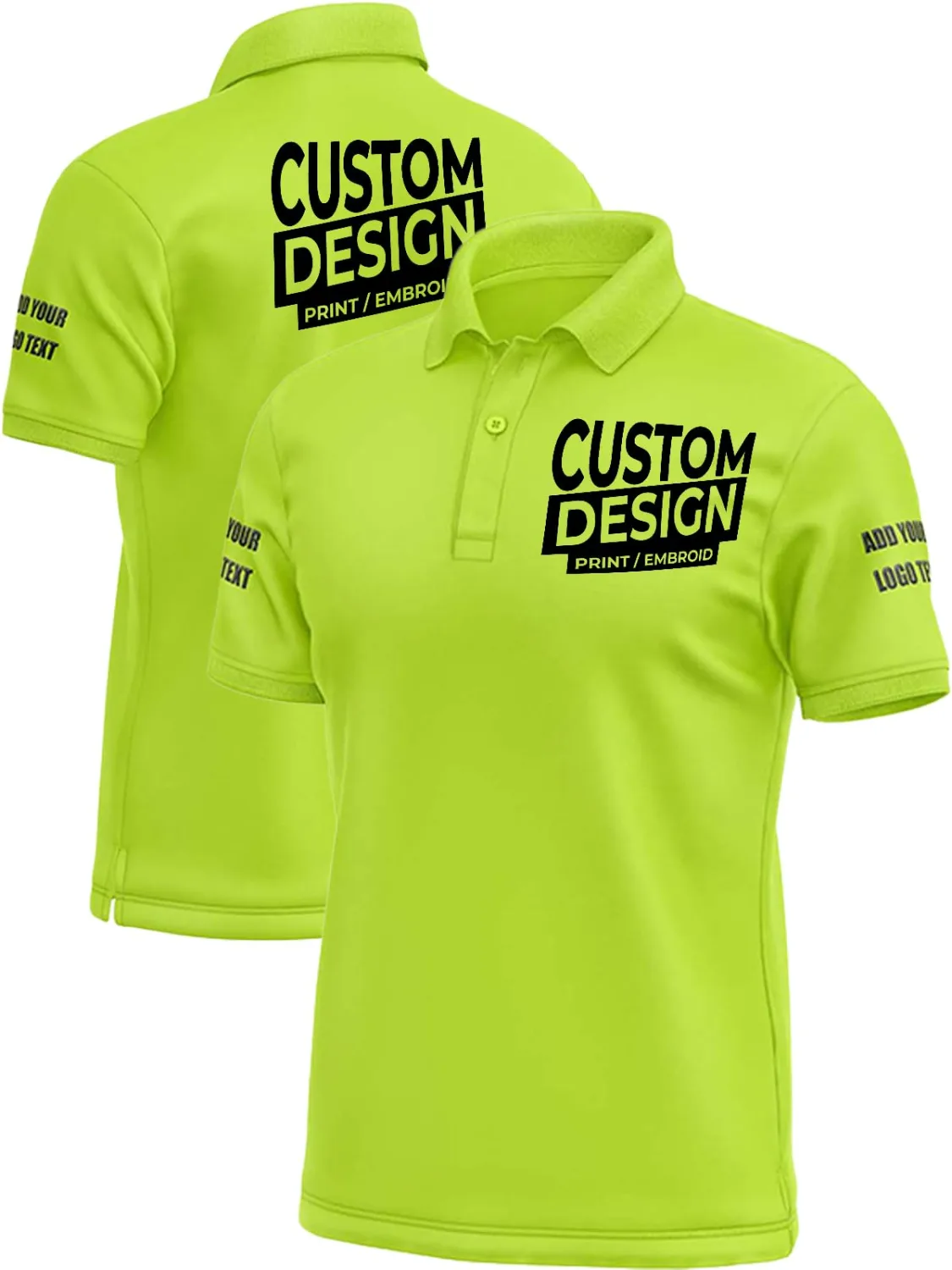 Custom Polo Shirts for Men Personalized Polo Shirt Print Design Your Own Text Logo Name T-Shirts