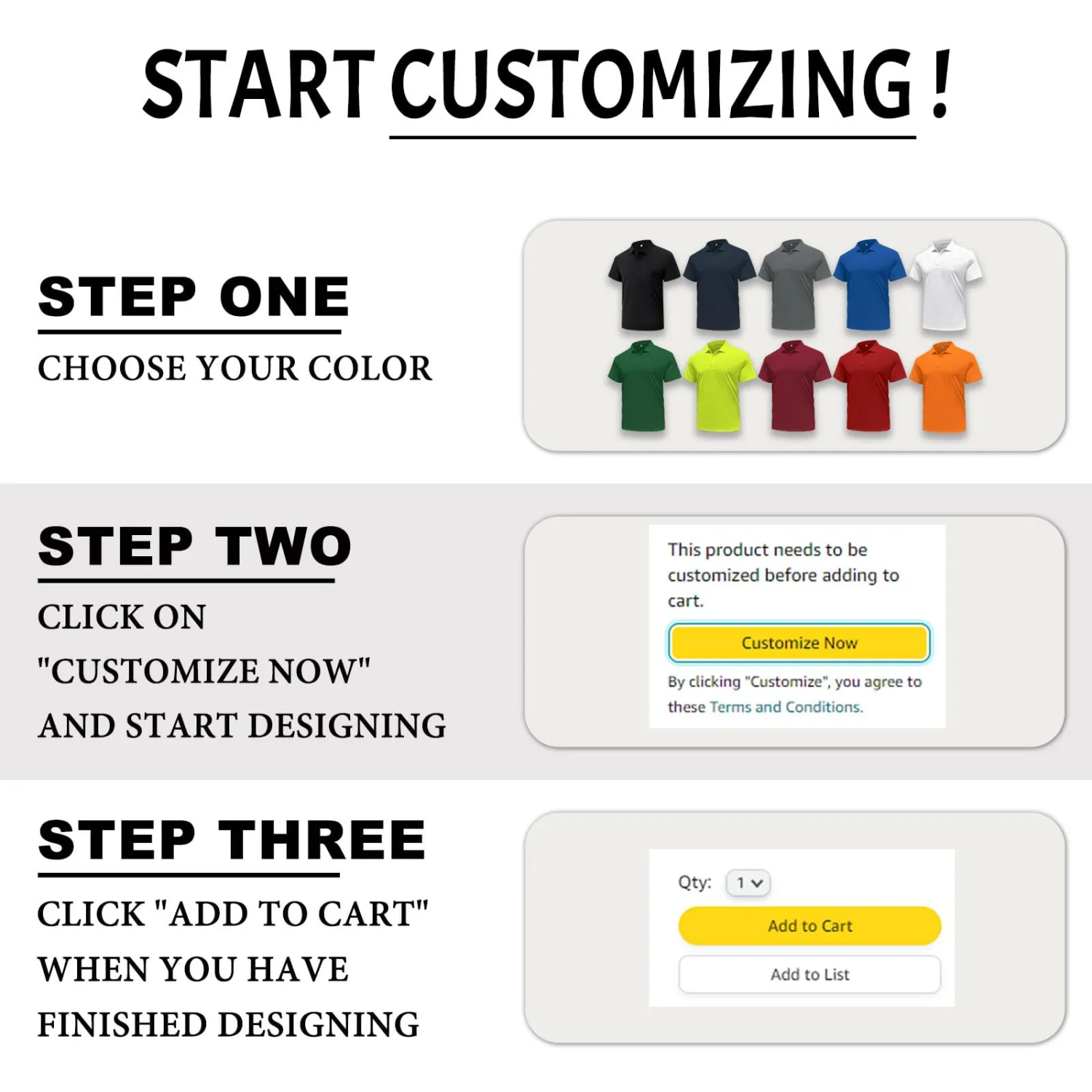 Custom Polo Shirts for Men Personalized Polo Shirt Print Design Your Own Text Logo Name T-Shirts