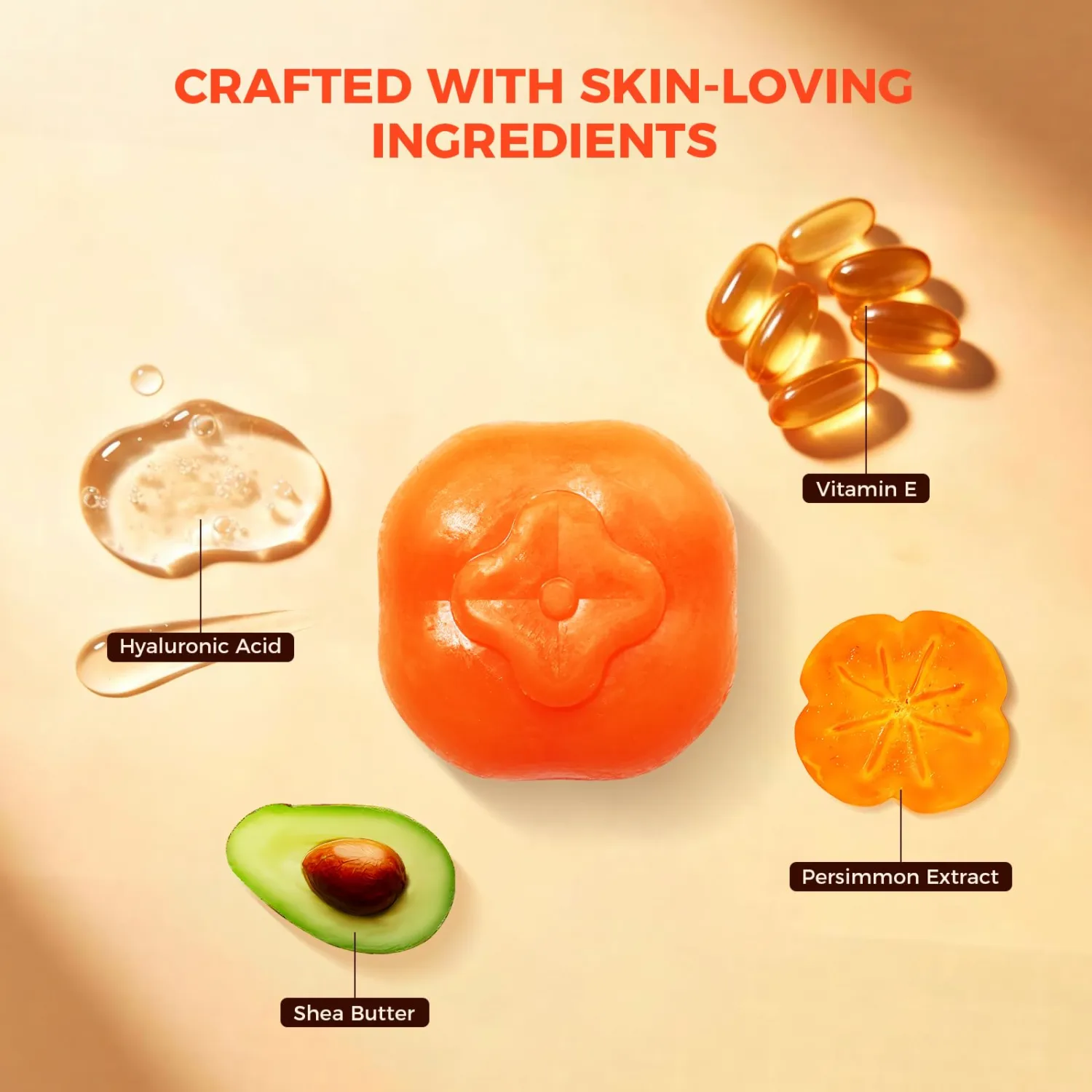 Persimmon Soap Bar for Body Odor, 1 Bar x 105g