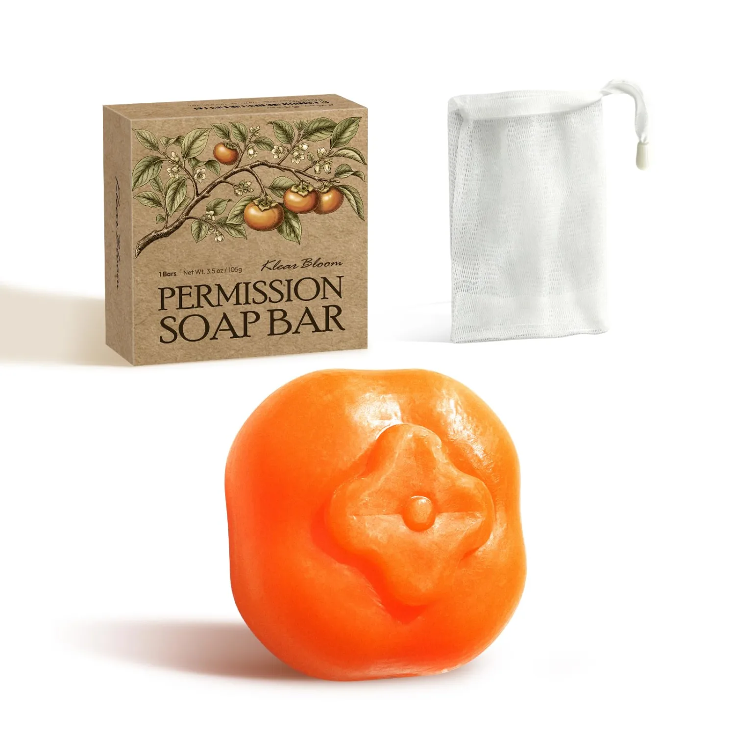 Persimmon Soap Bar for Body Odor, 1 Bar x 105g