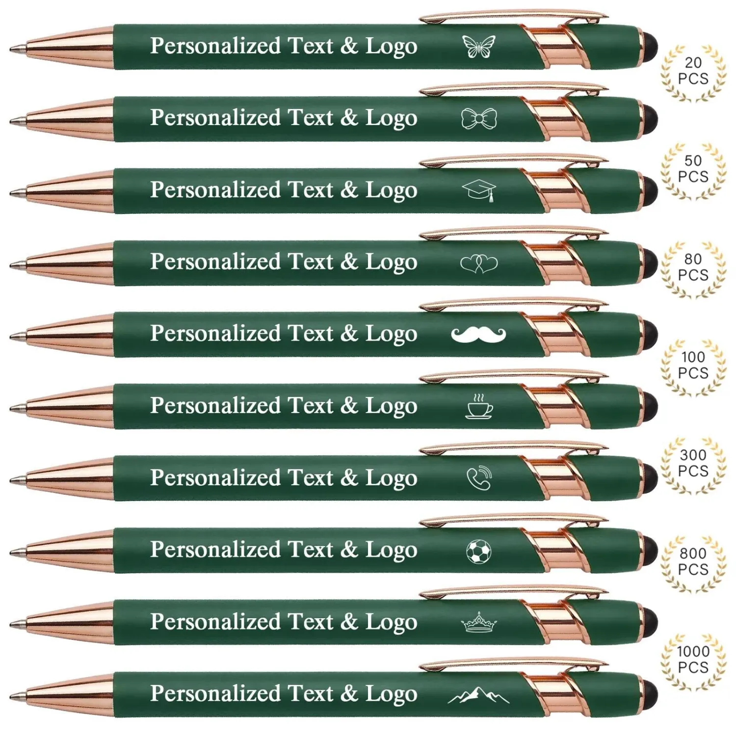 WNNNS Bulk Custom Pens Personalized with Name & Logo, End of the Year Gifts from Teacher, Teacher Appreciation Gifts in Bulk, Customized Pens with Gift Box for Teachers Students.