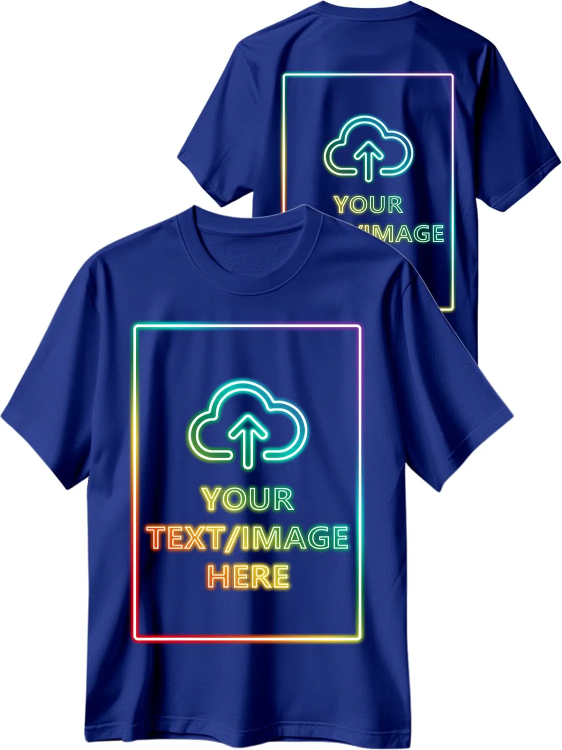 Custom T Shirts with Photo/Logo/Text - Personalized Comfort Cotton Tee for Men Women Design Your Own Shirt Front & Back Print