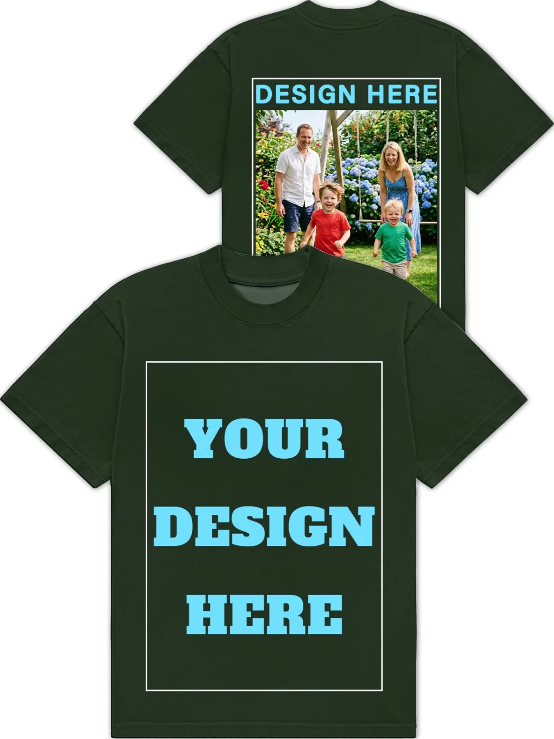 Custom T Shirts Bulk for Men Women Design Your Own Photo/Logo/Text Personalized Cotton T-Shirt Front & Back Print