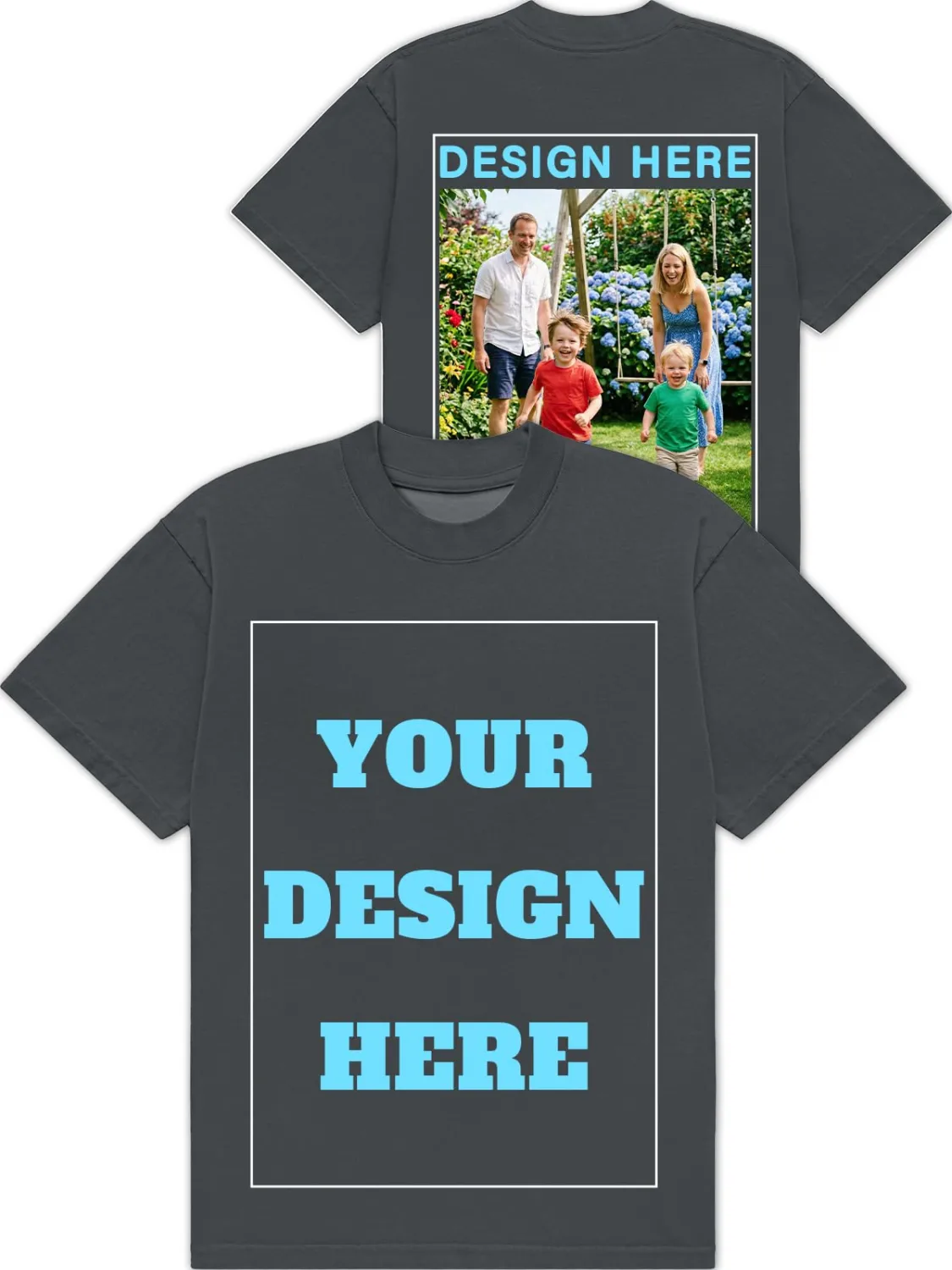 Custom T Shirts Bulk for Men Women Design Your Own Photo/Logo/Text Personalized Cotton T-Shirt Front & Back Print