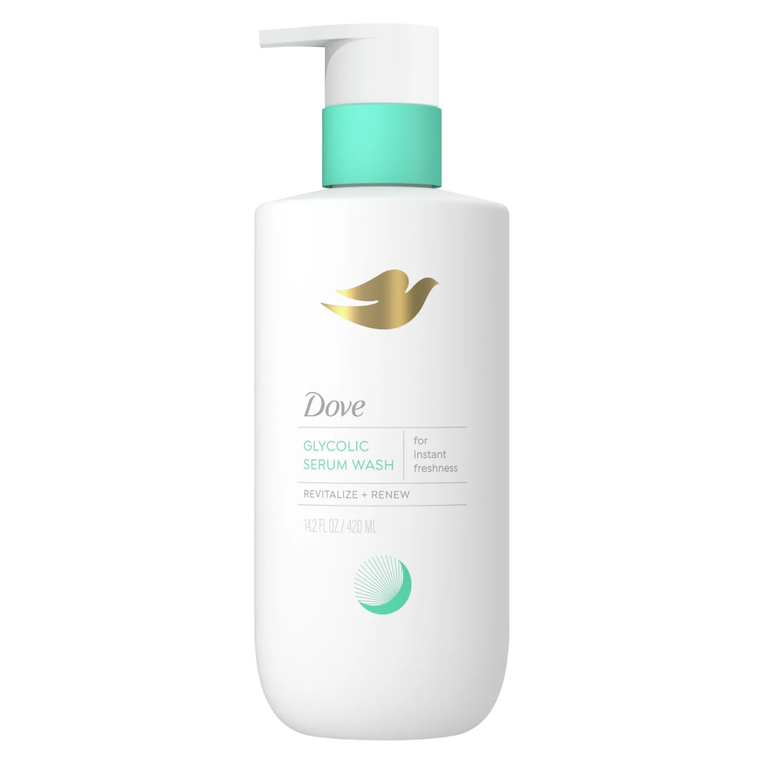 Dove Glycolic Serum Body Wash for Women, 14.2 oz | 2% glycolic acid body wash that helps control odor, smooth skin texture and support freshness during hormonal changes