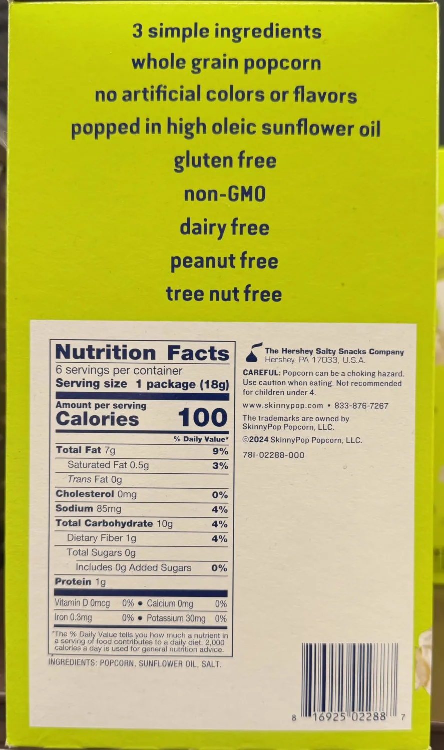 SKINNY POP Original Popcorn 10Ct, 5 OZ
