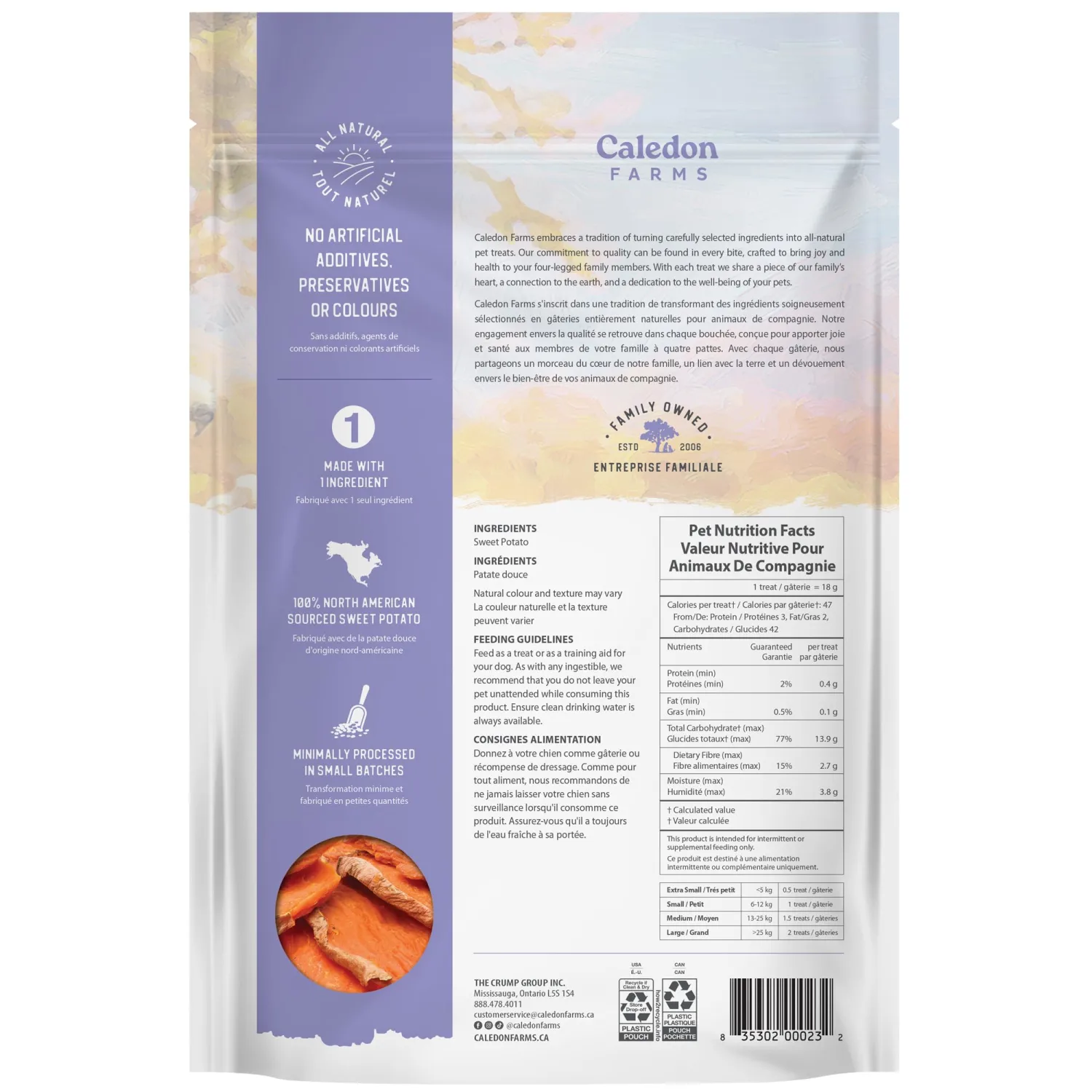 Caledon Farms Sweet Potato Chews for Dogs 9.3 OZ