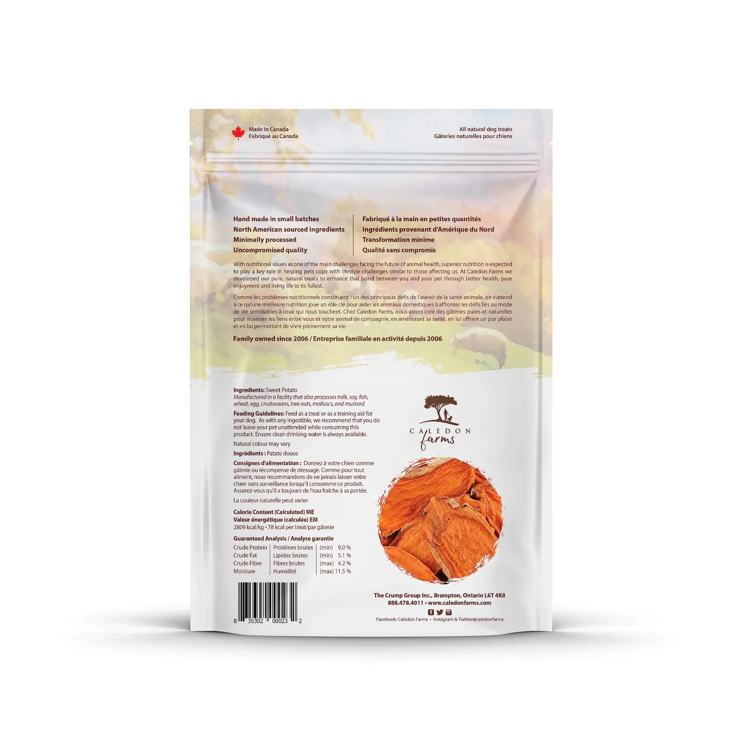 Caledon Farms Sweet Potato Chews for Dogs 9.3 OZ (Pack of 2)