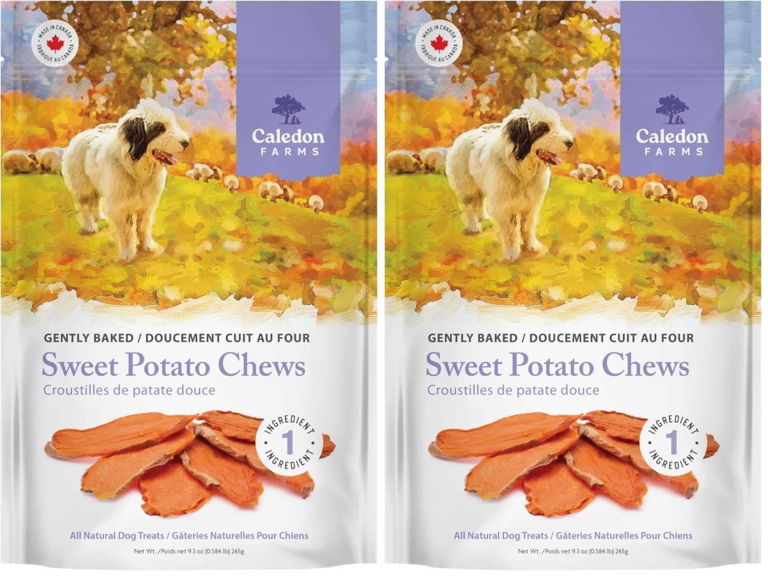 Caledon Farms Sweet Potato Chews for Dogs 9.3 OZ (Pack of 2)