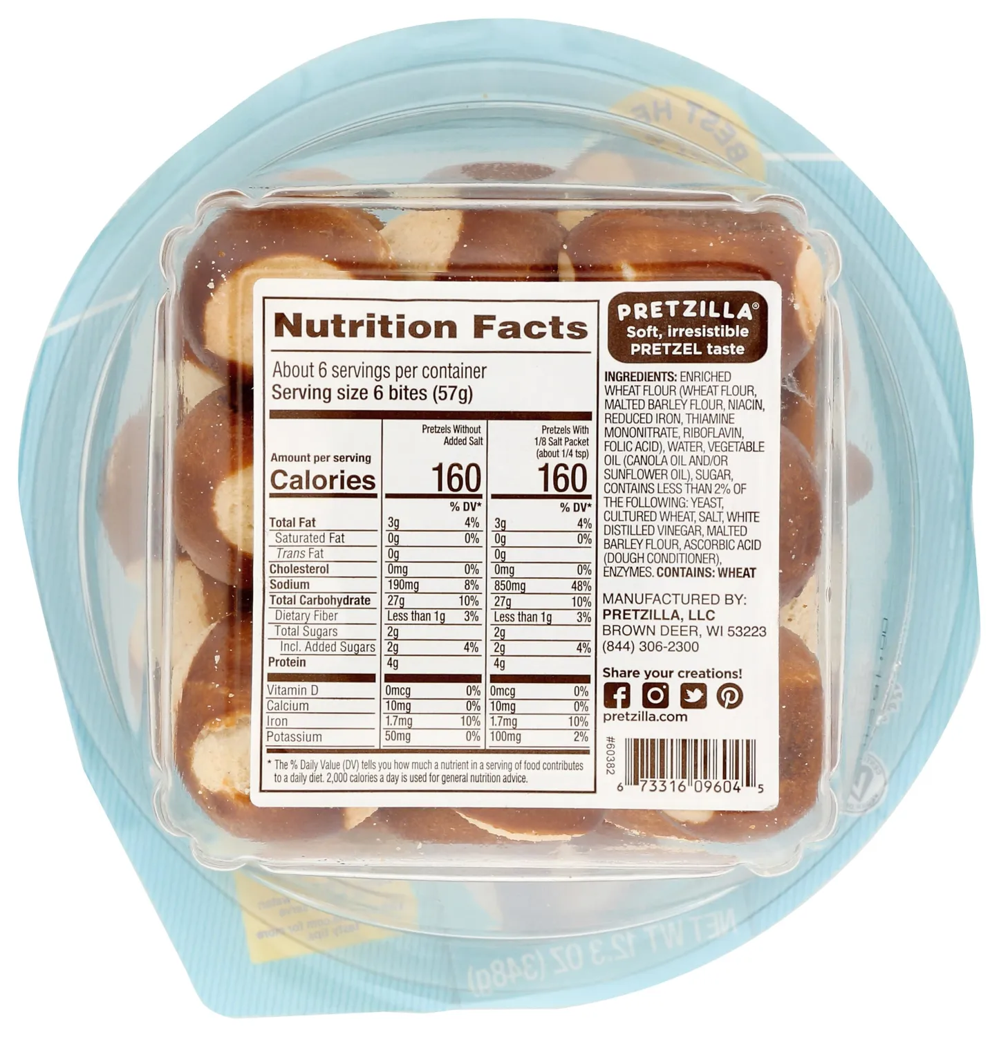 Pretzilla, Pretzel Bites Soft, 12.3 Ounce