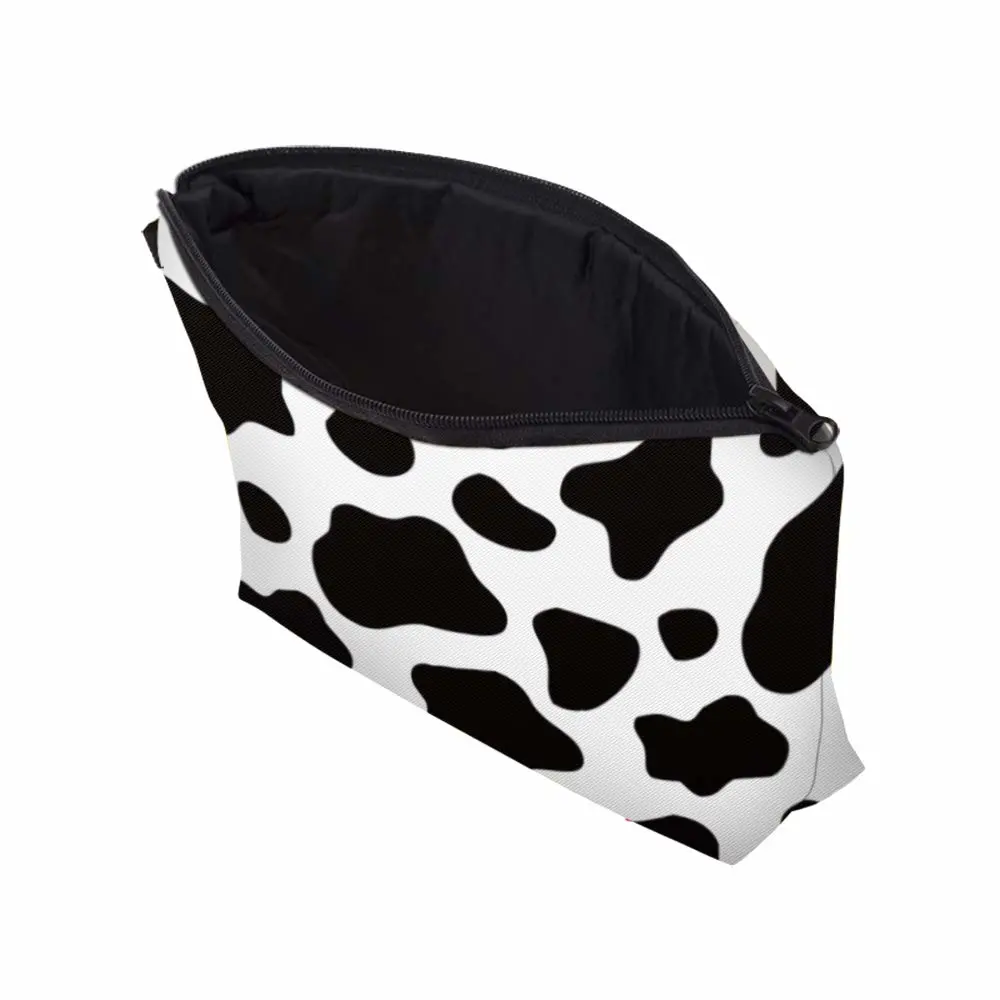 Cute Travel Makeup Bag Cosmetic Bag Small Pouch Gift for Women (Cow Print)