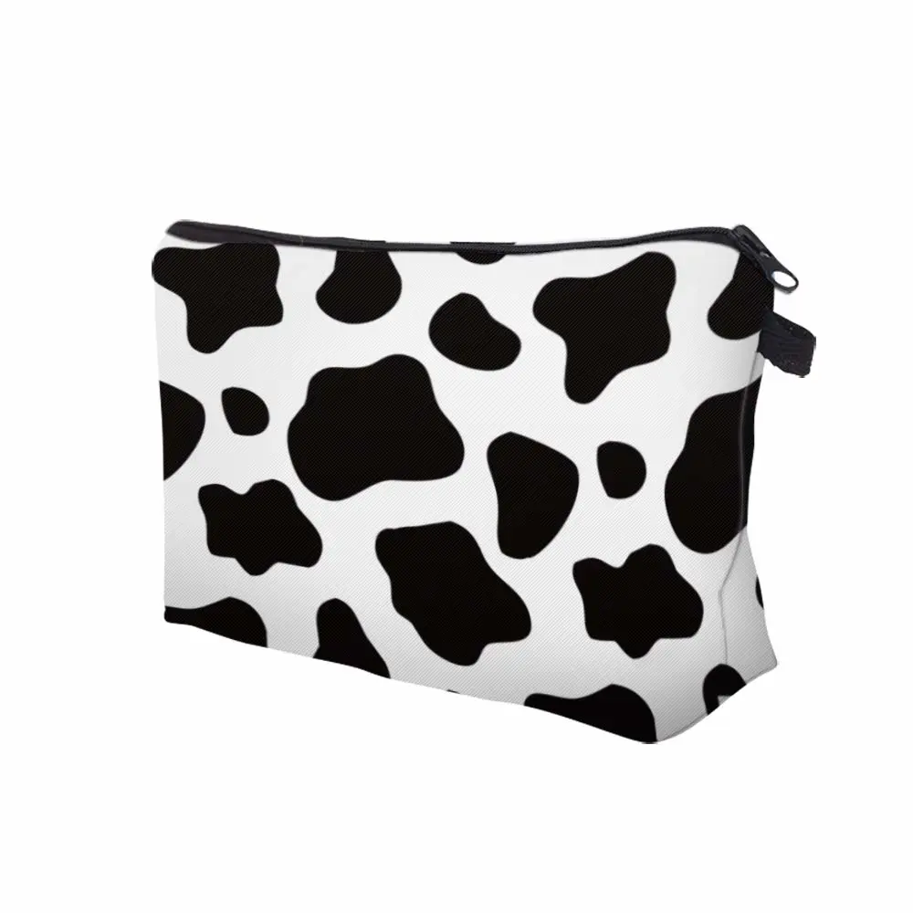 Cute Travel Makeup Bag Cosmetic Bag Small Pouch Gift for Women (Cow Print)