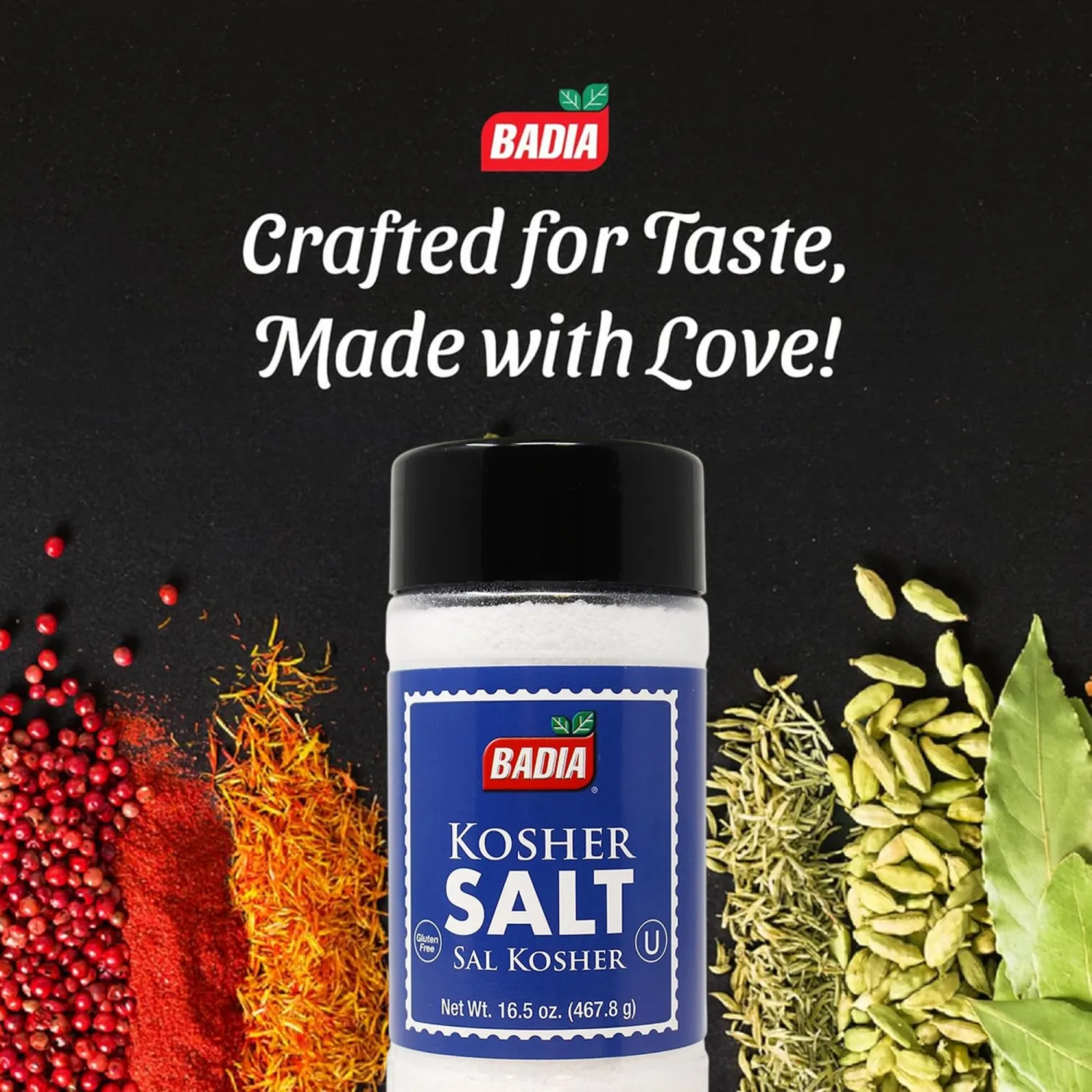 Badia Kosher Salt, 16.5 oz – Essential Kitchen Kosher Salt for Cooking, Baking & Everyday Seasoning