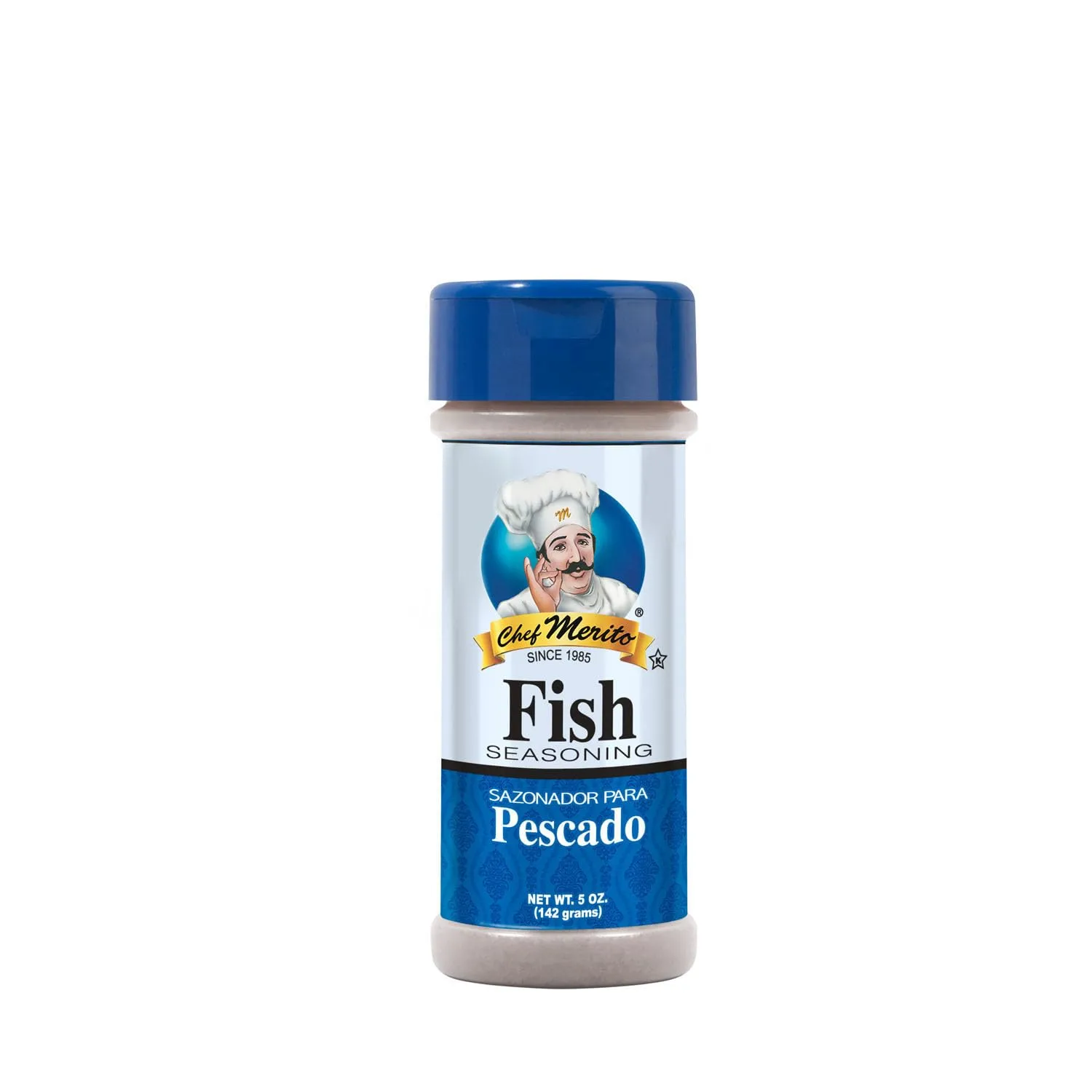 Chef Merito, Fish Seasoning, 5 Ounces, Pack of One, Small Bottle, Great for Frying, Grilling and Oven Baking