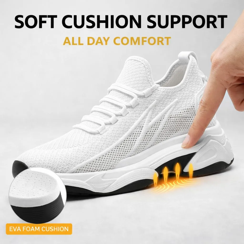 4 Inch Hidden Height Increase Sneakers,4 inch Height Increase Shoes for Men Women,Walking Shoes for Everyday Wear