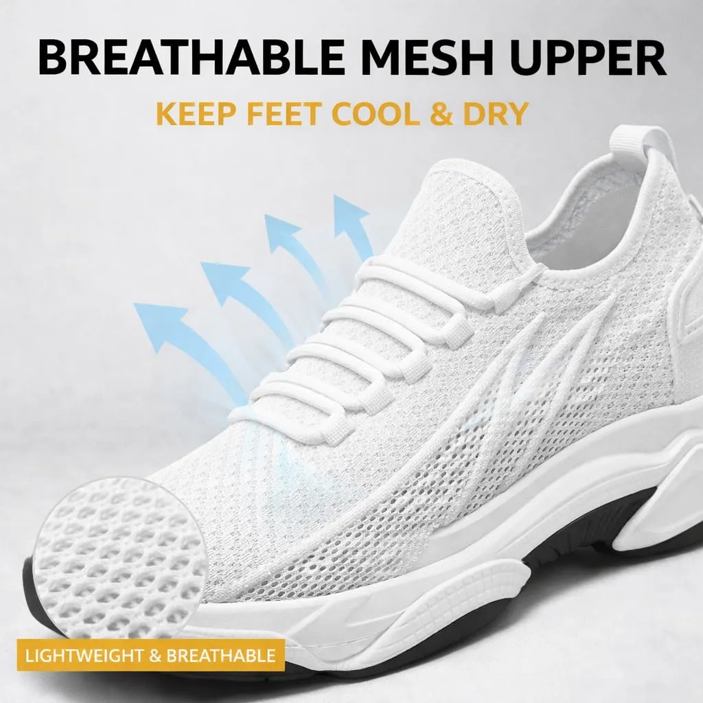 4 Inch Hidden Height Increase Sneakers,4 inch Height Increase Shoes for Men Women,Walking Shoes for Everyday Wear