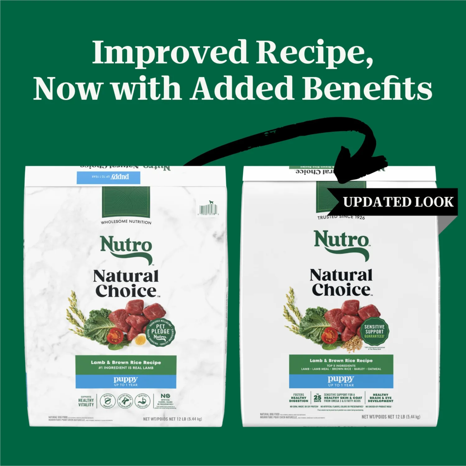 Nutro Natural Choice Dry Puppy Food, Dry Dog Food for Puppies, Lamb and Brown Rice Recipe, 12 lbs.