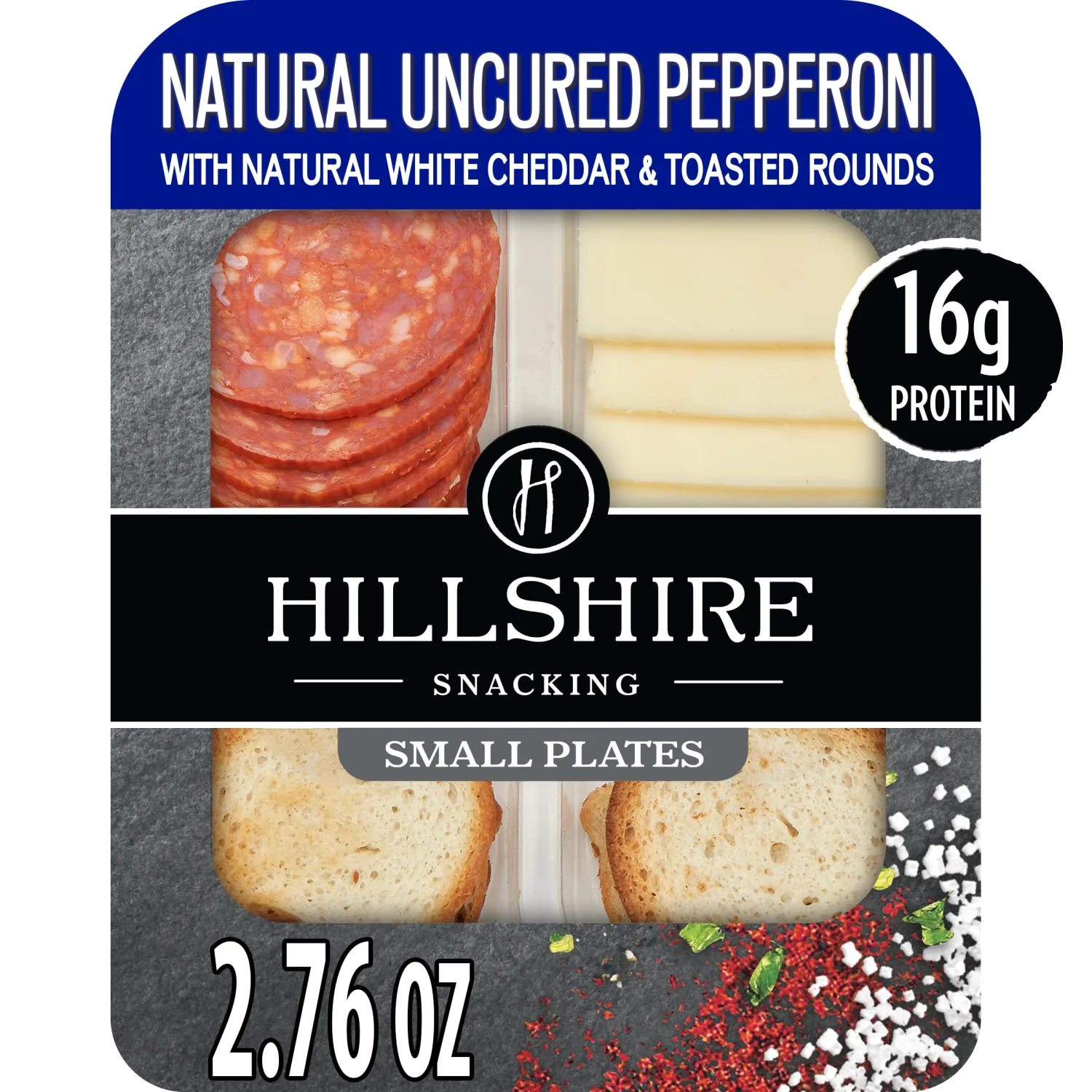 Hillshire Snacking All Natural Uncured Pepperoni Deli Lunch Meat with Natural White Cheddar Cheese, 2.76 Oz