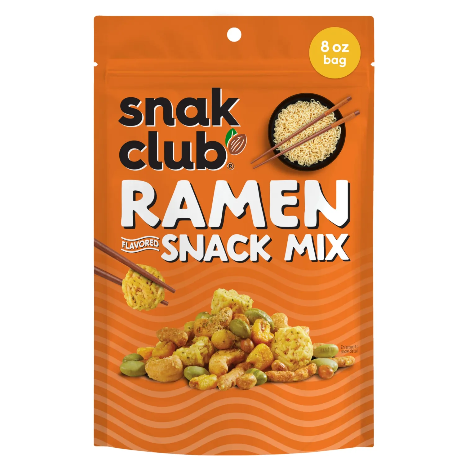 Snak Club Ramen Flavored Snack Mix with Sesame Sticks & Cashews, 8 oz | Savory crunchy snack mix inspired by ramen flavors, great for office snacks, road trips, and everyday enjoyment.