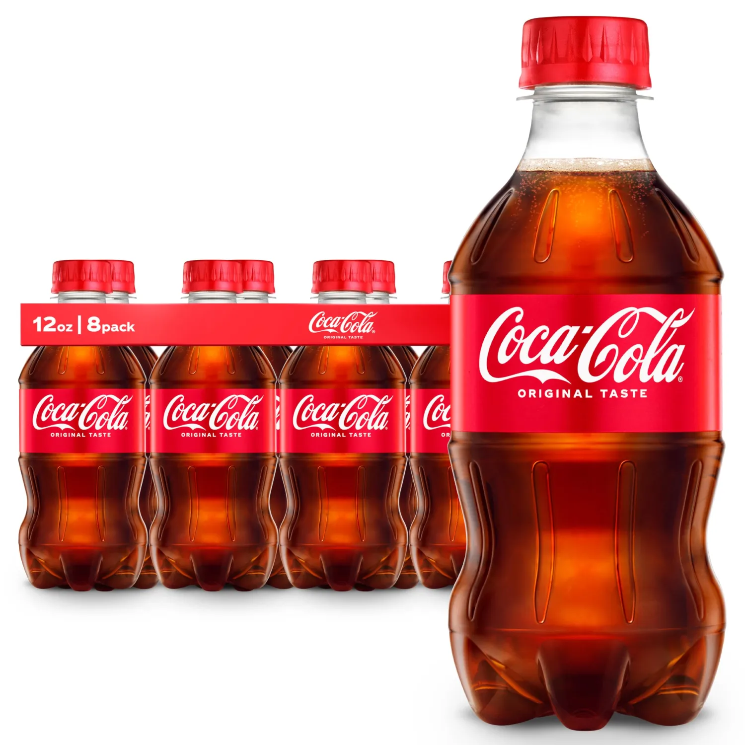 Coca-Cola Soda Soft Drinks, 12 fl oz Bottles, 8 Pack - Classic Cola Soft Drink Pack