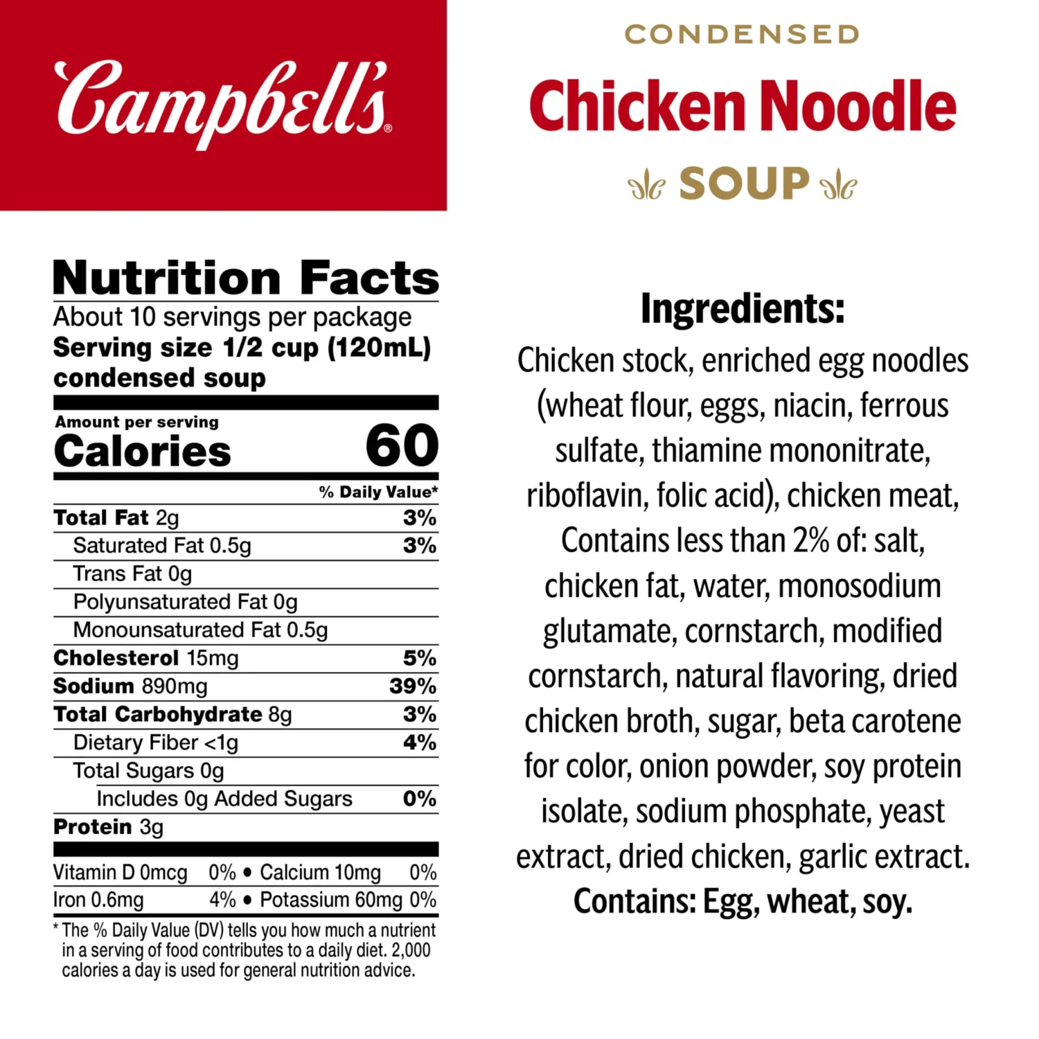 Campbell's Condensed Chicken Noodle Soup, 10.75 Ounce Can (Pack of 8)