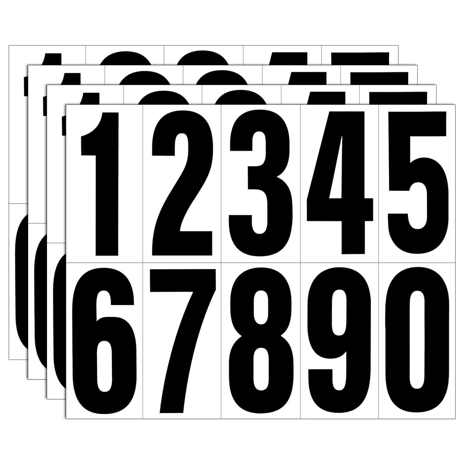 Reflective Number Stickers, 4 Sets 3 Inch Vinyl Waterproof Black Mailbox Numbers for Outside, Strong Self-Adhesive House Numbers Decals for Mailbox Door Signs Trucks