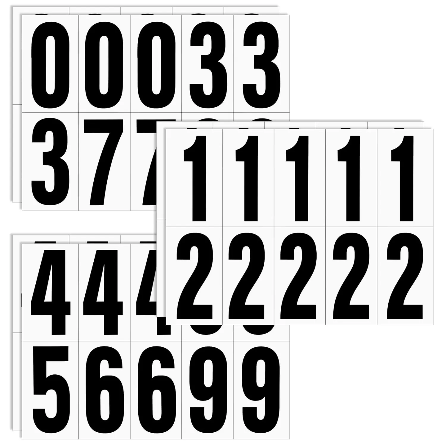 Reflective Number Stickers, 6 Sets 2 Inch Vinyl Waterproof Black Mailbox Numbers for Outside, Strong Self-Adhesive House Numbers Decals for Mailbox Door Signs Trucks