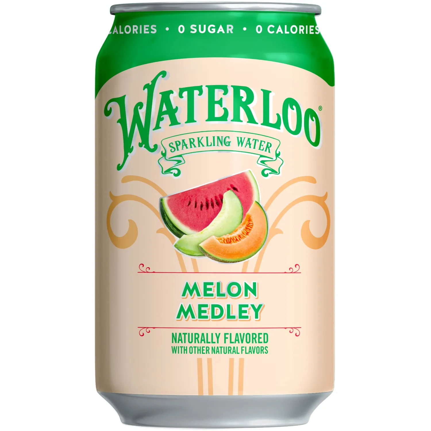 Waterloo Sparkling Water, Melon Medley Naturally Flavored, 12 Fl Oz Cans (Pack of 12) – Zero Calories and Zero Sugar or Sweeteners