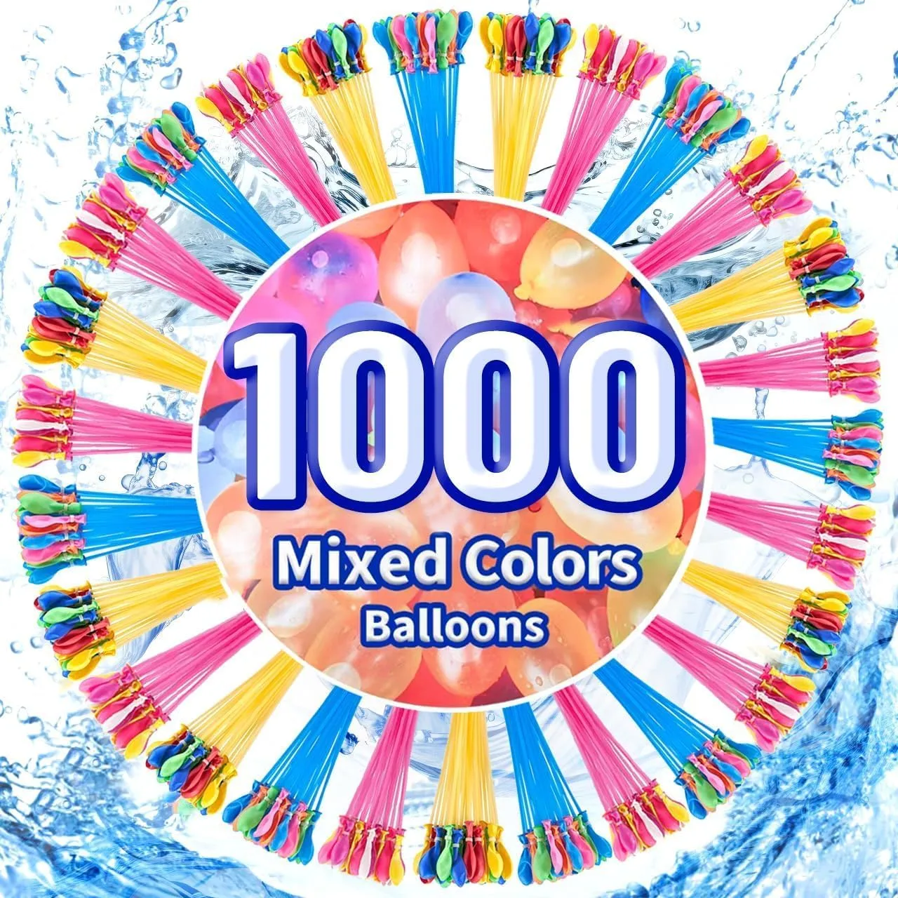 1000PCS Quick Fill Water Balloons Self-Sealing Outdoor Summer Splash Toys for Kids Adults Party Beach Pool Fun