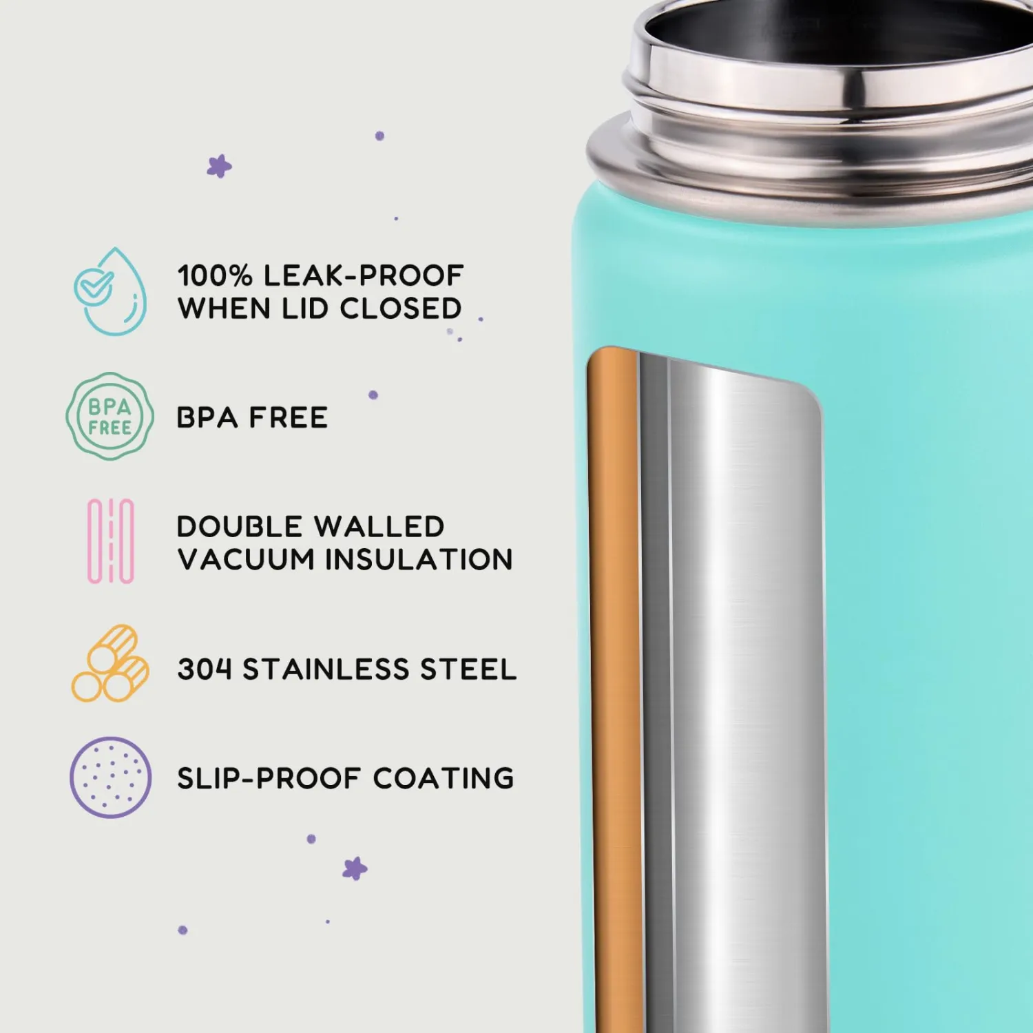 Fijinhom 12oz Kids Water Bottle for School, Toddler Bottles with Straws, Stainless Steel Vacuum Insulated Water Bottle for Boys&Girls, Leak-Proof, BPA-Free, Green