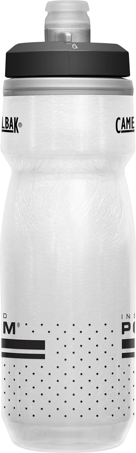 CamelBak Podium Chill Insulated Bike Squeeze Water Bottle, Cold Retention for Cycling, 21oz, White/Black