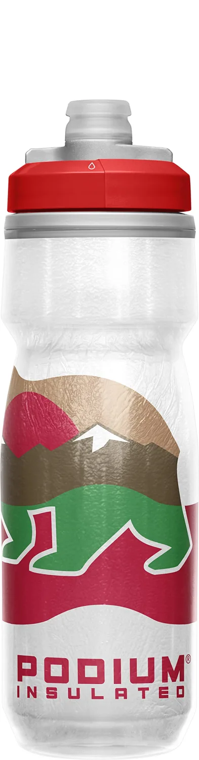 CamelBak Podium Chill Insulated Bike Squeeze Water Bottle, Cold Retention for Cycling, 21oz, California