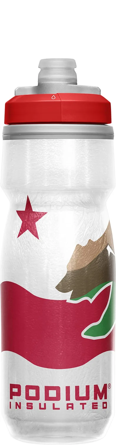 CamelBak Podium Chill Insulated Bike Squeeze Water Bottle, Cold Retention for Cycling, 21oz, California