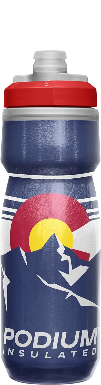 CamelBak Podium Chill Insulated Bike Squeeze Water Bottle, Cold Retention for Cycling, 21oz, Colorado