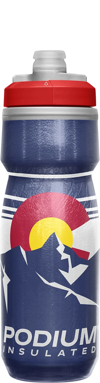 CamelBak Podium Chill Insulated Bike Squeeze Water Bottle, Cold Retention for Cycling, 21oz, Colorado
