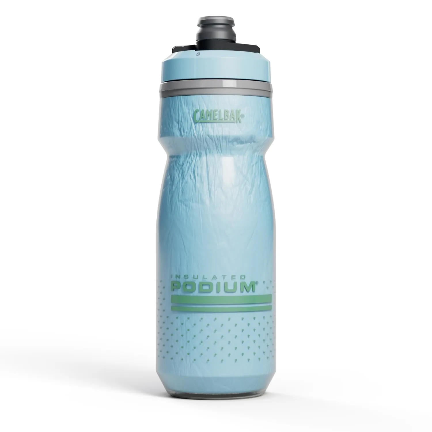 CamelBak Podium Chill Insulated Bike Squeeze Water Bottle, Cold Retention for Cycling, 21oz, Crystal Blue