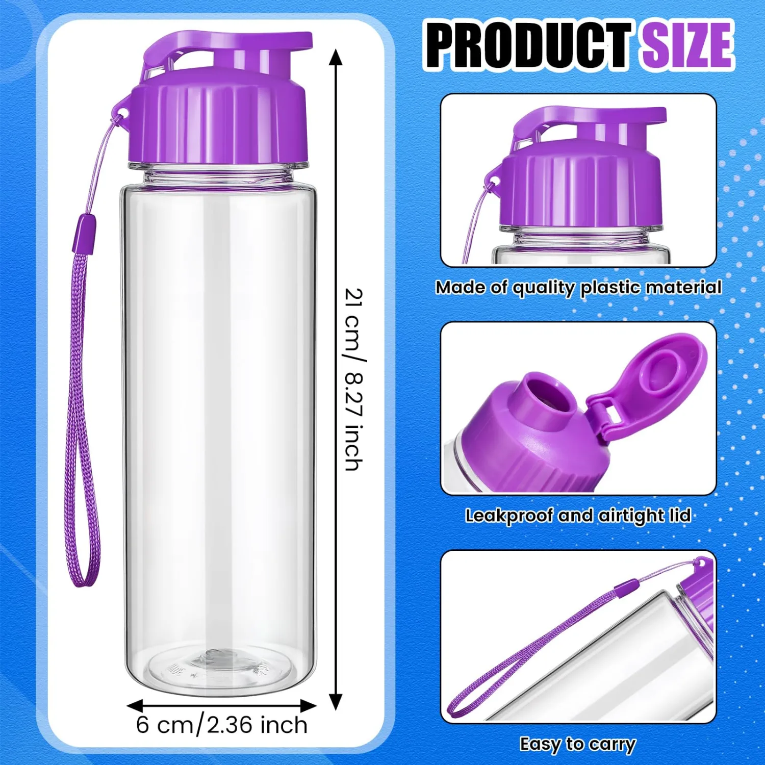 Mifoci 20 Pieces Water Bottle Bulk 17 oz Plastic Water Bottles Bulk Gym Sports Adults Reusable Large Bottles with Leak Proof Flip Top for Party Outdoor (Vibrant Color)