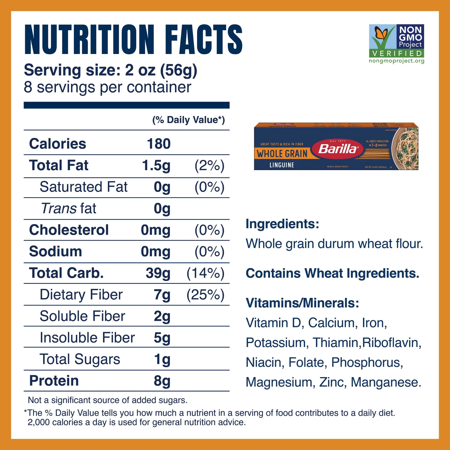 Barilla Whole Grain Linguine Pasta, 16 oz. Box - Non-GMO Pasta Made With 100% Whole Grain Durum Wheat - Great Source of Fiber (Pack of 5)