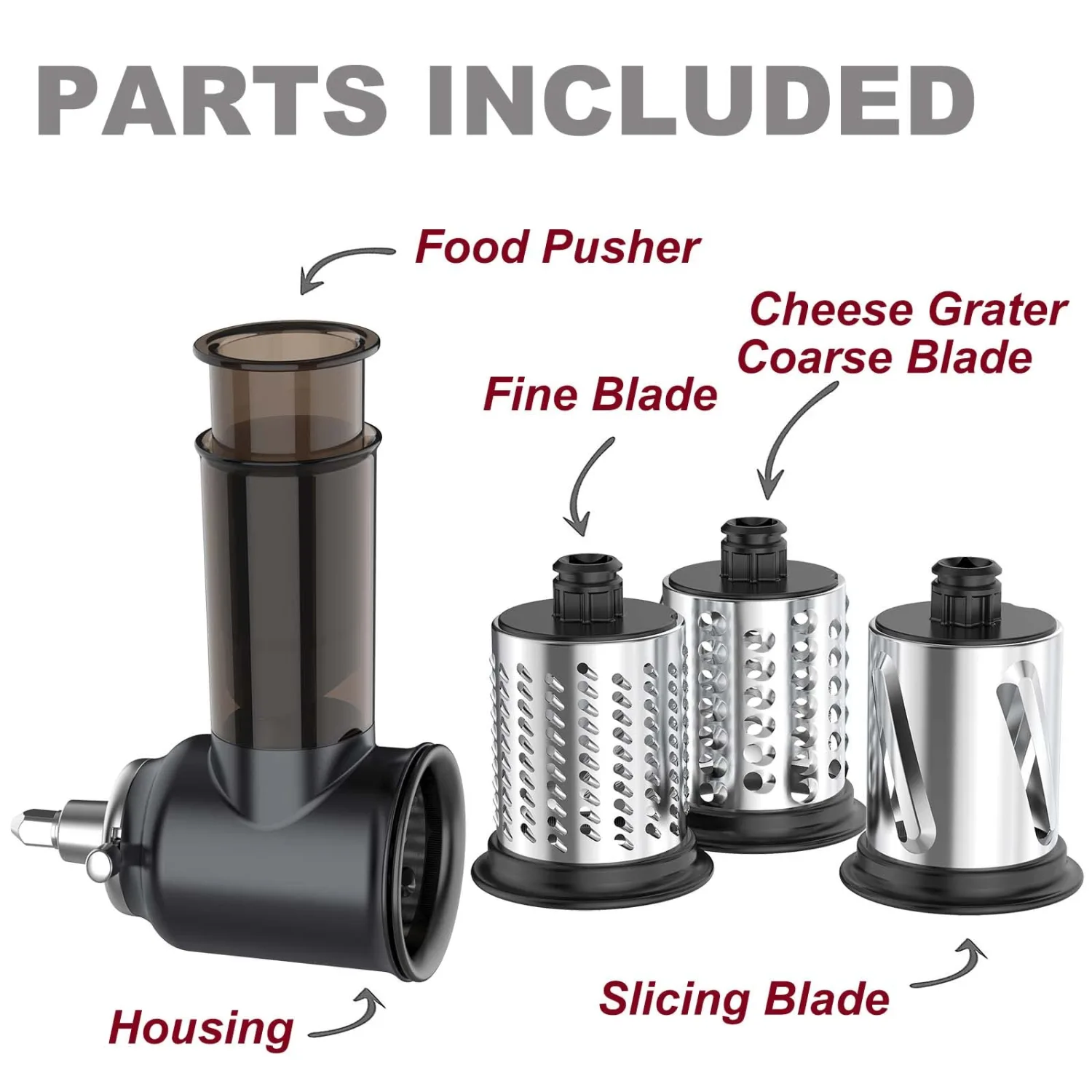Slicer Shredder Attachments for KitchenAid Stand Mixer Cheese Grater Attachment for KitchenAid, Slicer Accessories with 3 Blades by InnoMoon