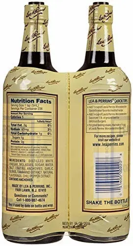 Lea & Perrins Worcestershire Sauce All Natural Kosher - Pack of 4 Bottles - 20oz Each !