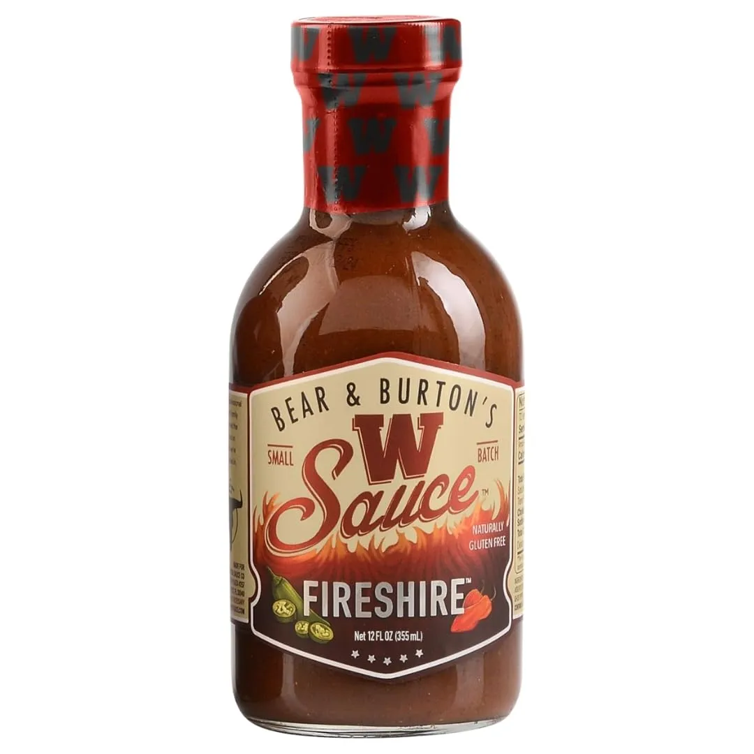 Bear & Burton's The W Sauce Fireshire Sauce – 12 oz Bottles – Worcestershire Style – Worshestire Flavor – Worcester Alternative Original