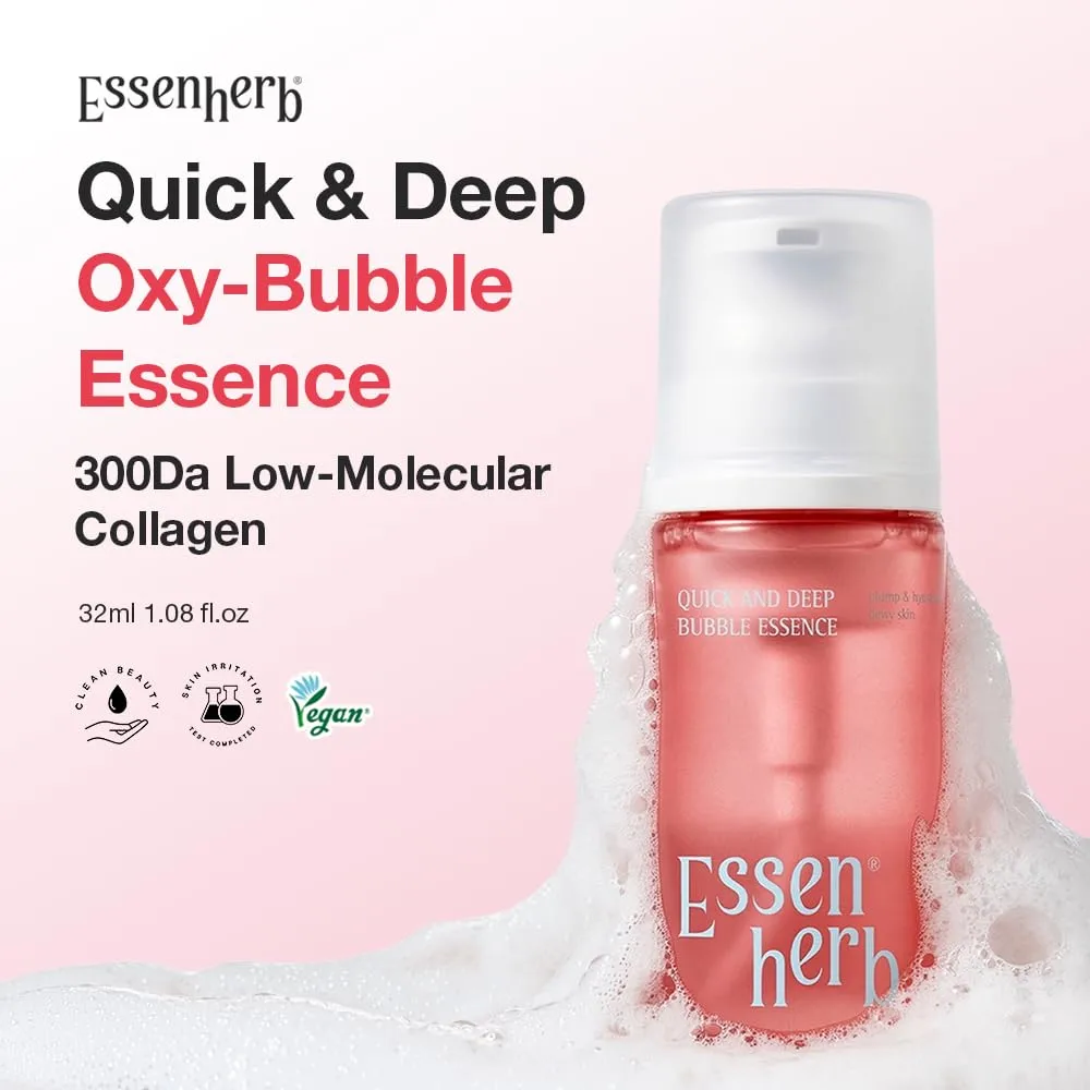 Quick & Deep Bubble Serum, 3 in 1 Skincare Formula – Collagen for Supple, Visibly Radiant Skin – Quick-Absorbing Micro-Bubble Formula – Hydrates Dull Skin in One Step,1.08 fl oz
