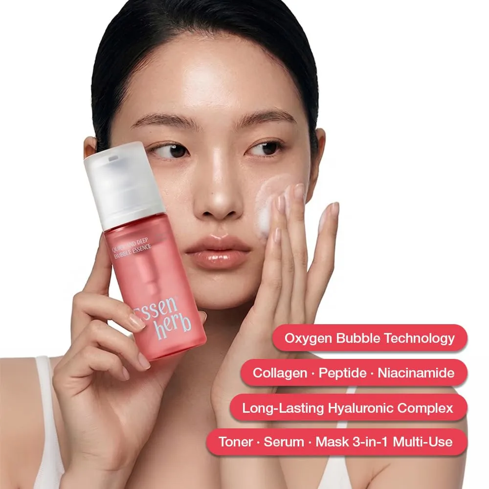 Quick & Deep Bubble Serum, 3 in 1 Skincare Formula – Collagen for Supple, Visibly Radiant Skin – Quick-Absorbing Micro-Bubble Formula – Hydrates Dull Skin in One Step,1.08 fl oz