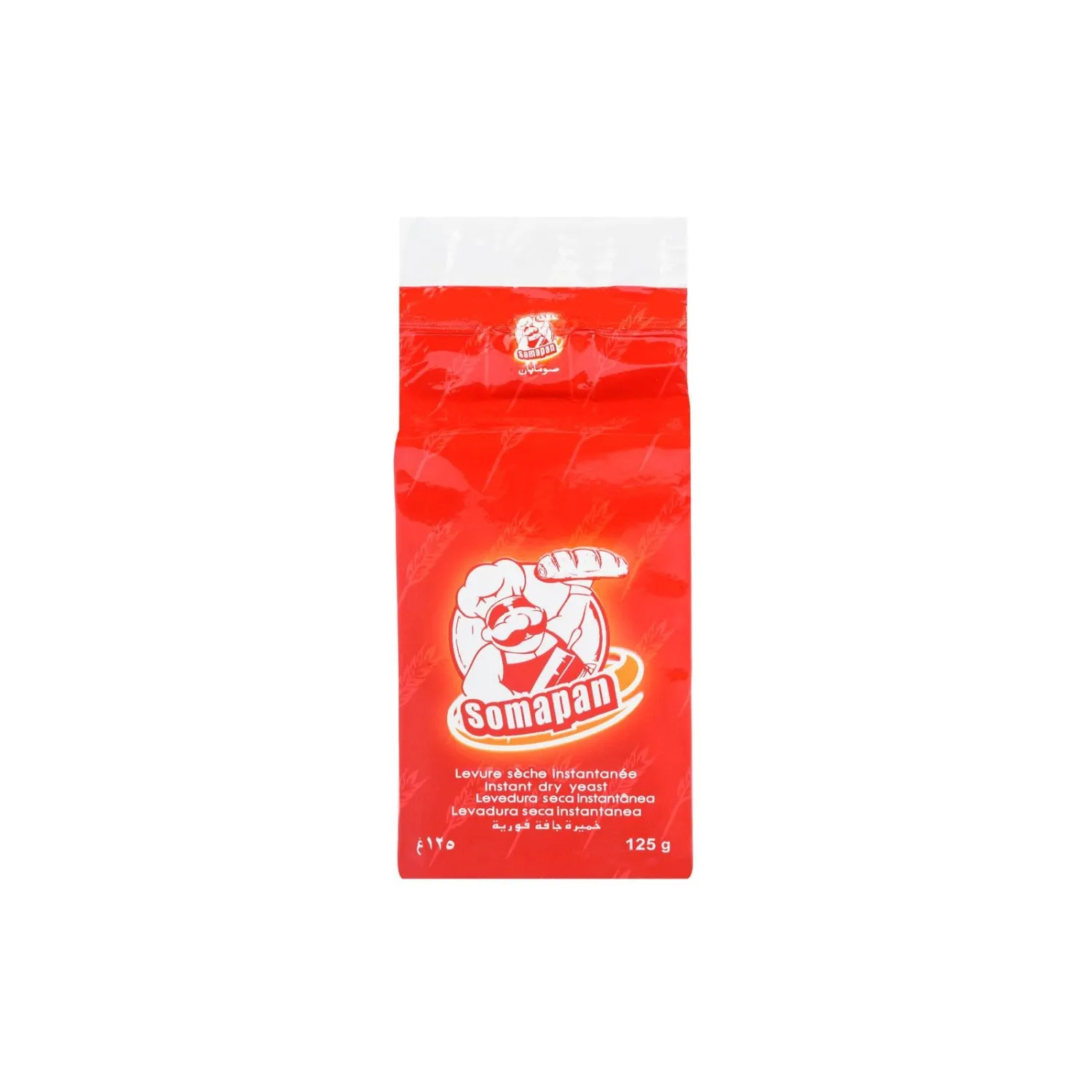 SomaPan Instant Dry Yeast | 125 G (Pack Of 1) [Home Retail Size] Fast Acting Self Rising Yeast for Baking Bread, Cake, Pizza Dough Crust | Kosher & Halal | Quick Rapid Rise Leavening Agent for Pastries