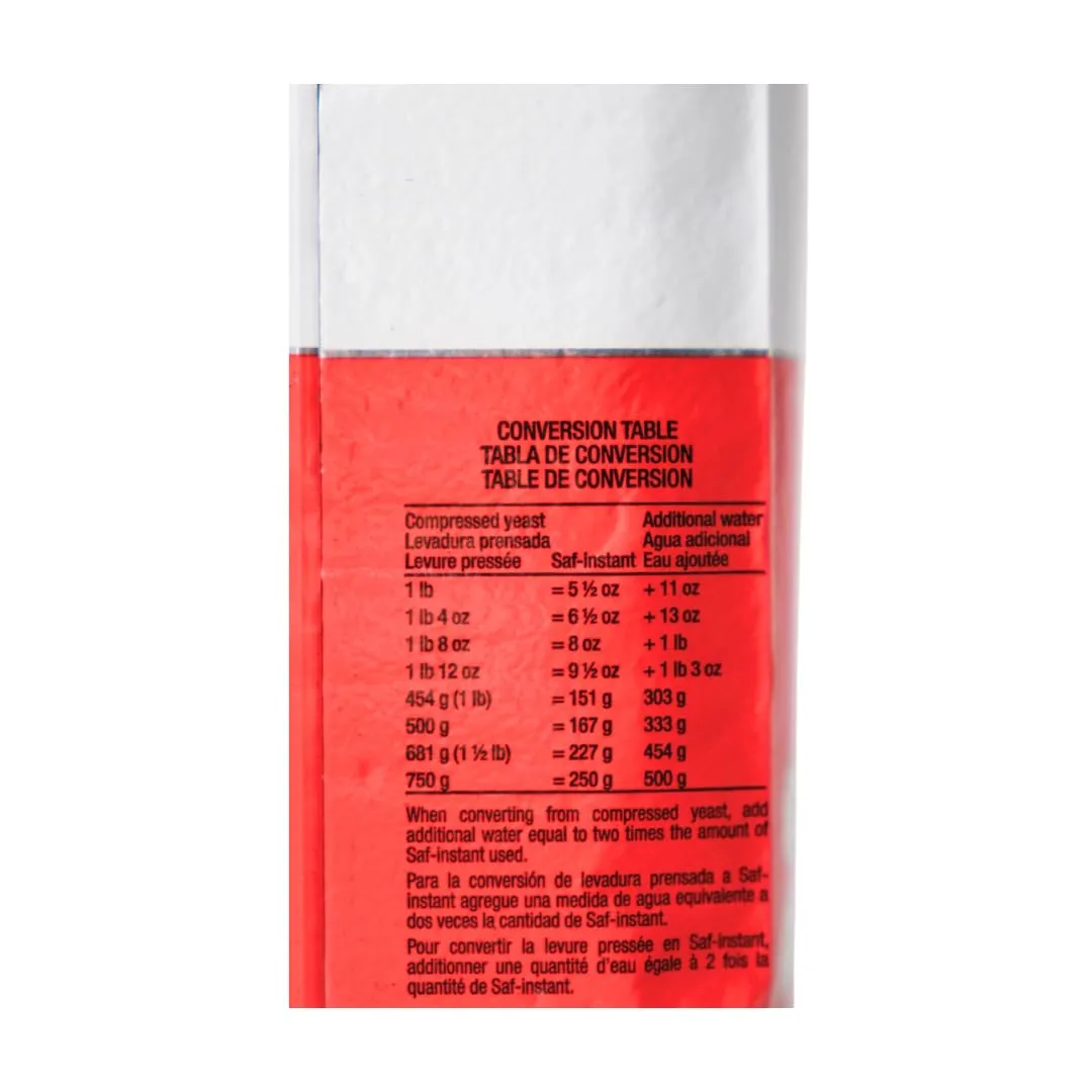 SAF-INSTANT YEAST RED LABEL SINGLE 1 lb (16oz) PACKAGE (Pack of 3)